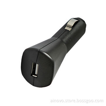 Triple USB car charger for smartphone, 5V/1A, white and black, LED